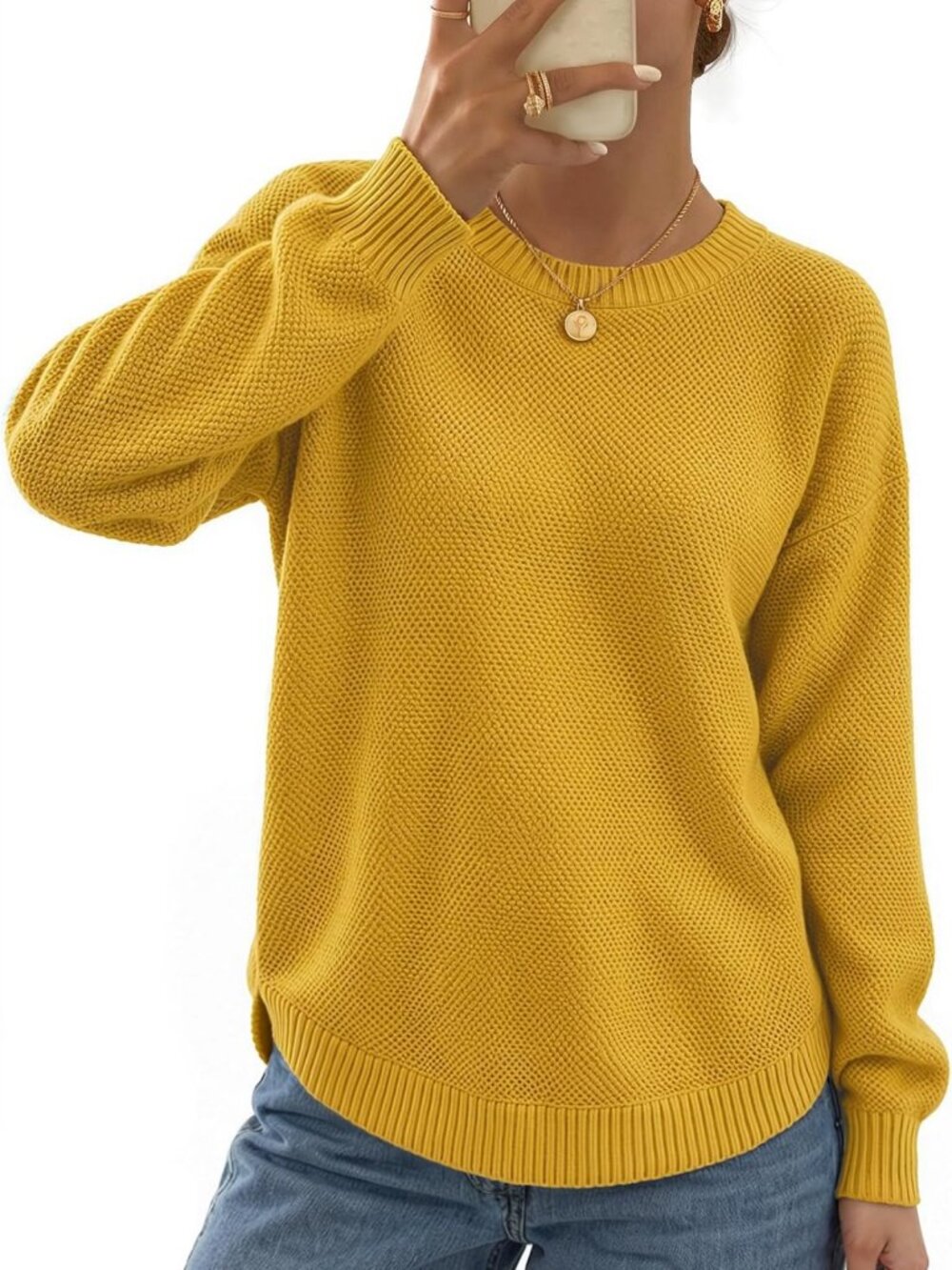 Cozy Long Sleeve Sweater for Women - Perfect for Fall & Winter Fashion